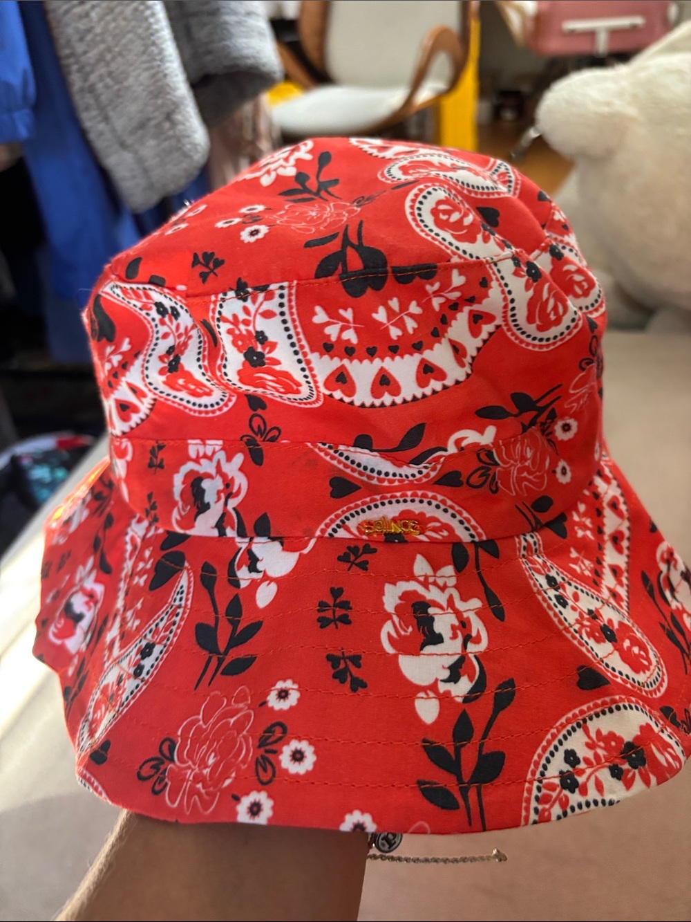 Salinas Red Floral Bandana-Print Kids Bucket Hat